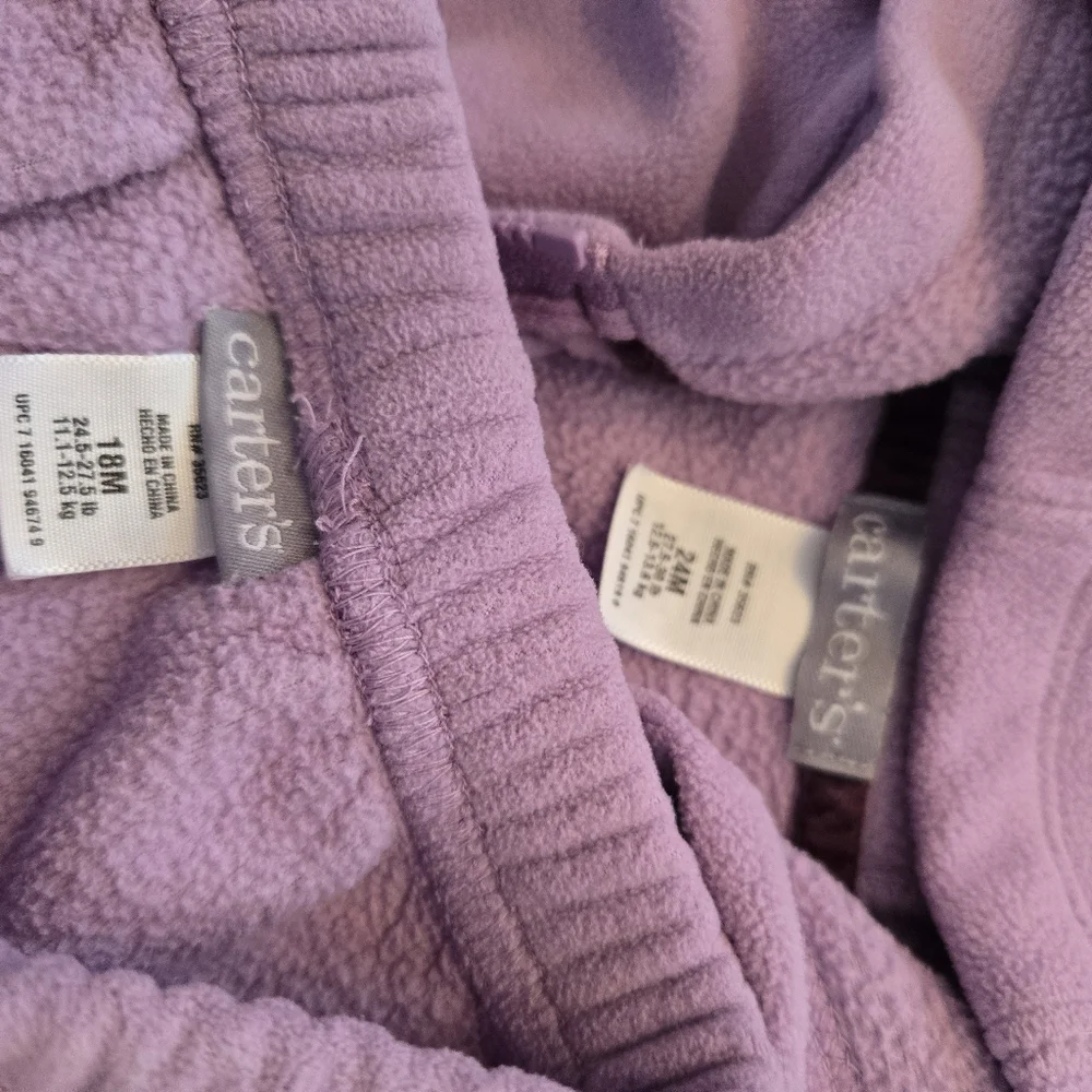 Vintage Y2k Carter's Purple Embroidered Hearts Hooded Tracksuit 2pc Set